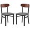 Flash Furniture Gray Vinyl Dining Chairs - Walnut Wood Backs, PK 2 2-XU-DG6V5GYV-WAL-GG - alternate 3